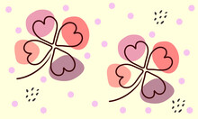 Pastel Clover Leaf Pattern With Pink And Purple Color Background For Your Nature Decoration Images