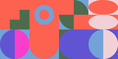 Circular Abstract Vector Seamless geometric pattern design.