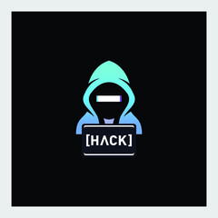 Wall Mural - hacker character logo design