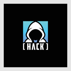hacker character logo design