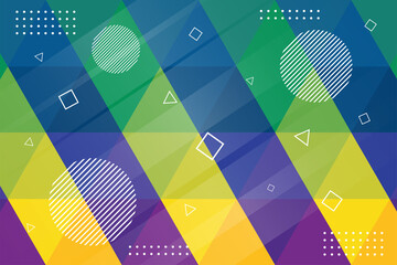 Poster - Overlapping design with triangles background. Abstract geometric wallpaper. Geometrical colorful triangular shapes. circle and line pattern element