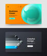 © kitka - Amazing 3D balls postcard concept bundle. Premium company brochure design vector template composition.