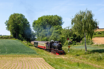 Wall Mural - Miljoenenlijn steam train locomotive museum railway near Wijlre in the Netherlands