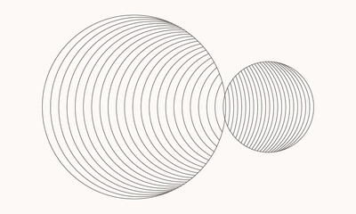 Aufkleber - Two circles with transition lines. Art lines design as tattoo, logo or icon.