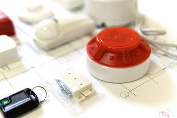 Poster - Close-up of home security equipment according to the scheme.