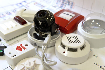 Poster - Close-up of home security equipment according to the scheme.