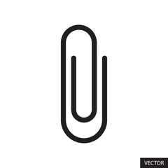 Poster - Paper clip or Add attachment vector icon in line style design for website design, app, UI, isolated on white background. Editable stroke. Vector illustration.