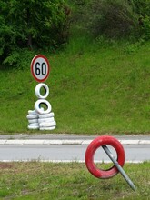 Road Sign Showing Speed Limitation Of 60