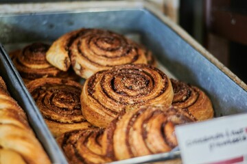 Canvas Print - Closeup shot of cinnamon buns