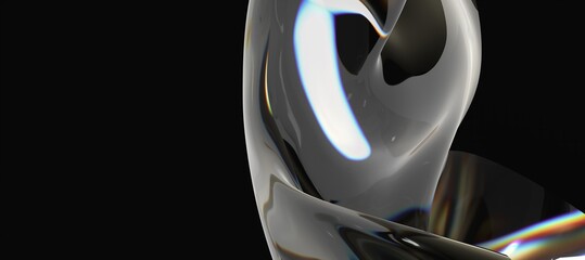 Poster - Abstract 3d render, futuristic background design, modern illustration