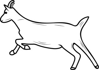 Wall Mural - Vector Illustration of  running goat in flat minimal design  for web and print