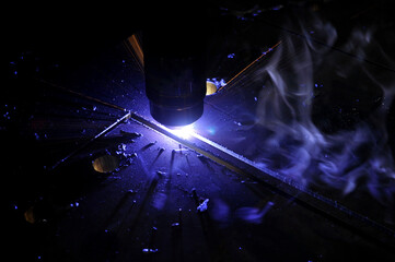 metal cutting. The process of cutting metal using plasma cutting.