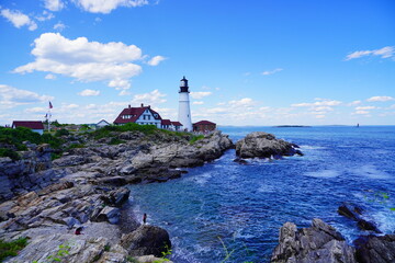 Wall Mural - The Portland Lighthouse in Cape Elizabeth, Maine, USA	