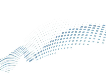 Leinwandbilder - Curved dotted line by squares with halftone effect. Vector graphics