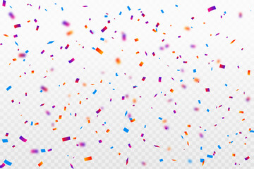 Poster - Vector confetti png. Multicolored confetti falls from the sky. confetti, serpentine, tinsel on a transparent background. Holiday, birthday.