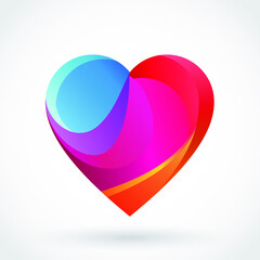 color heart shape modern logo design