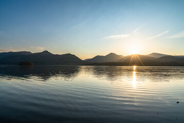 Sticker - Derwentwater lake in Lake District. England