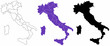 Italian Republic blank map set