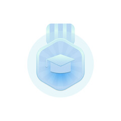 Poster - Medal with graduation cap design vector