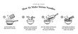 Vector illustration of making instant noodle, step by step how to cooking instant noodle.