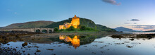 Eilean Donan Castle At Sunset In Scotland