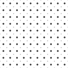 Poster - Square seamless background pattern from black play symbols are different sizes and opacity. The pattern is evenly filled. Vector illustration on white background
