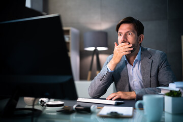 Poster - Business Person Confusion. Corporate Businessman Clerk