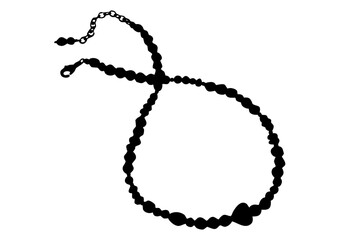 costume jewelry in a black outline on a white background