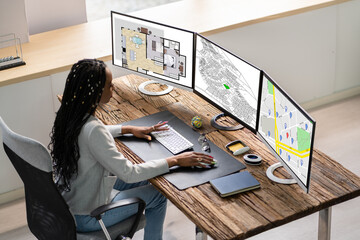 Poster - Land Map And Urban Building Project Plan