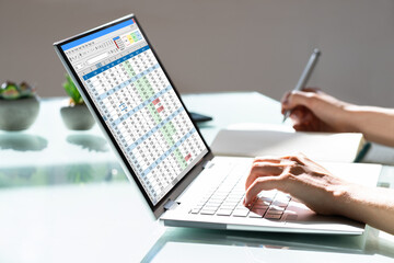Poster - Analyst Employee Working With Spreadsheet