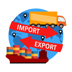 Wall Mural - Import export concept vector illustration. International shipping.