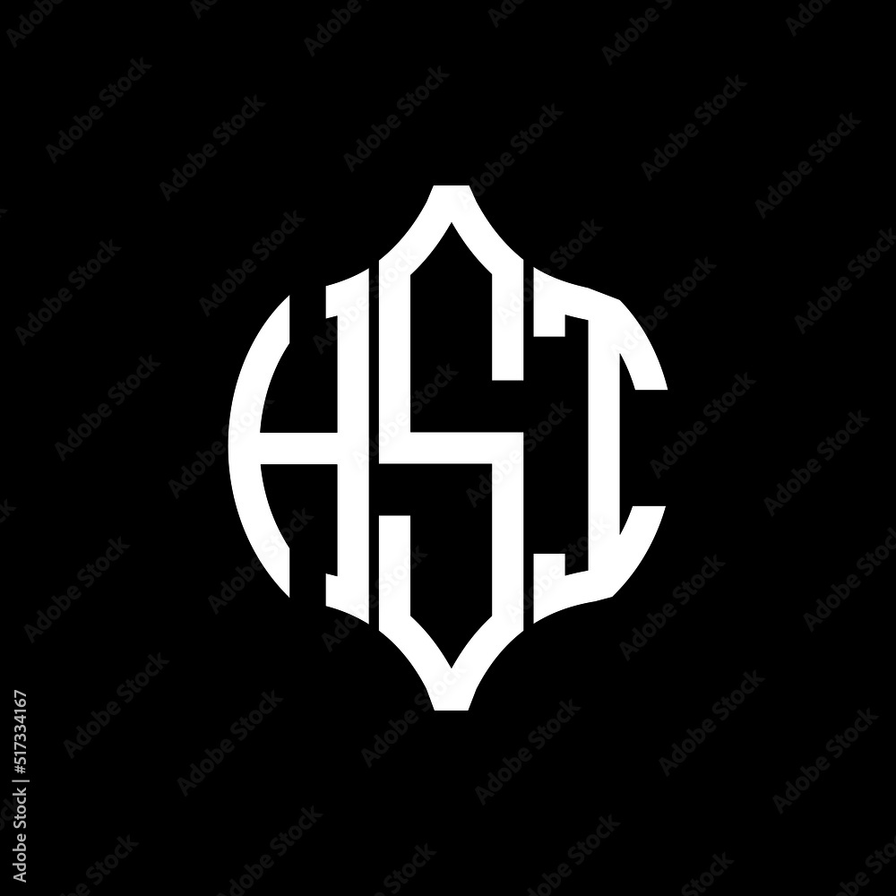 HSI letter logo. HSI best black background vector image. HSI Monogram ...