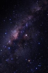 Wall Mural - milky way galaxy with stars and space dust in the universe, long exposure photograph, with grain.