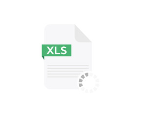 Poster - XLS file logo design. Download xls button, Excel Type vector design and illustration.