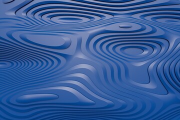 Poster - abstract background. wavy blue color texture. circles, divorces. 3d render. 3d illustration