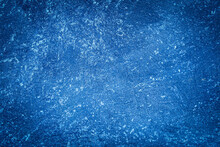 Abstract Background Pattern Of Blue Plaster Wall. Dark Blue Plaster Wall