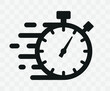 © Max - Set of Timer icons. Quick time icon, fast deadline. Timer and stopwatch icons. Rapid line symbol. Countdown timer collection.
