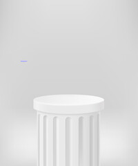 Poster - Empty white frame on grey interior. 3d vector presentation mockup