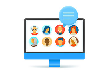 Aufkleber - Making conference via internet connection
