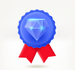 Poster - Violet gem 3d vector insignia 
