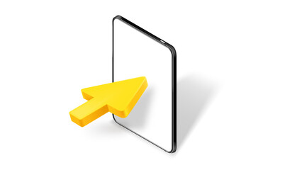 Poster - Pressing on a screen of modern tablet. 3d vector icon