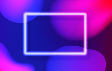 Aufkleber - Abstract vector background with white neon frame. Vector illustration