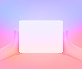 Poster - Tablet computer with blank screen in hands. 3d vector illustration