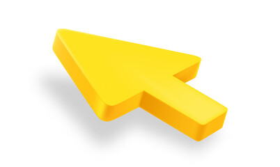 Poster - Realistic illustration of yellow web arrow. 3d vector icon
