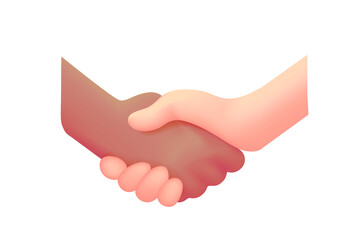 Poster - Cartoon different races businessmen agreement concept. 3d vector
