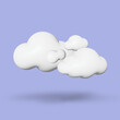 3D soft round cartoon fluffy clouds