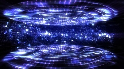 Wall Mural - abstract scientific fantasy background light energy waves forms circling and fluctuation shiny parti