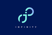 Letter J Infinity Logo Design, Suitable For Technology, Brand And Company Logo, Vector Illustration