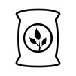 Bag of plant fertilizer line art vector icon for apps and websites