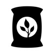 Bag of plant fertilizer flat vector icon for apps and websites